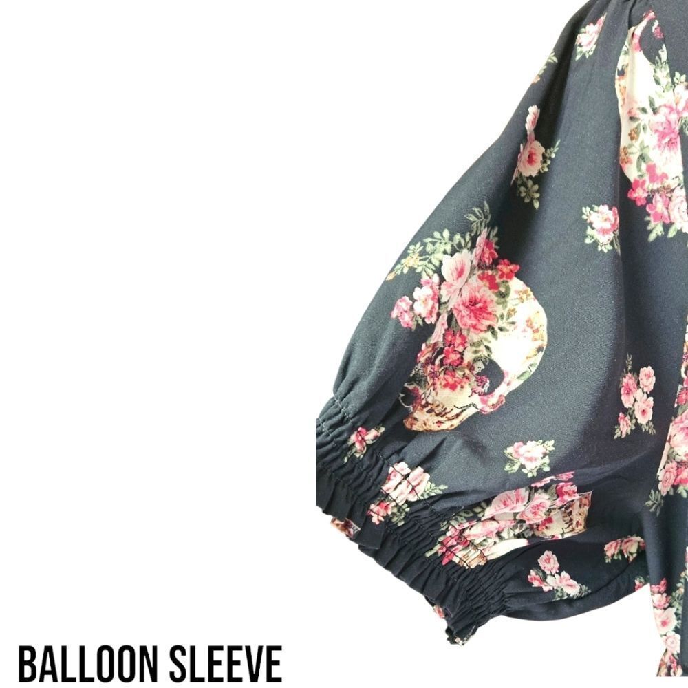Torrid 2X Black Skull Rose Floral Mini Skater Dress – Front Hook & Eye Closure - Picture 6 of 15